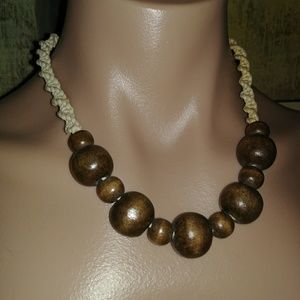 NEXT GENERATION WOOD BEAD & HEMP 19" NECKLACE